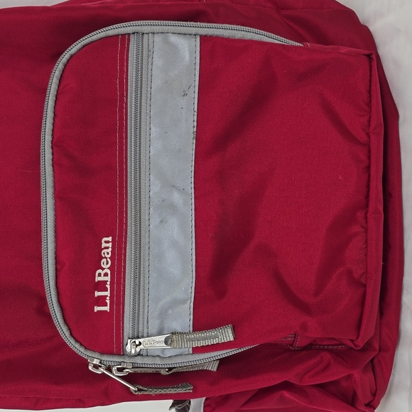 L.L. Bean Red and Gray Backpack w/ Multiple Pockets - Picture 2 of 15
